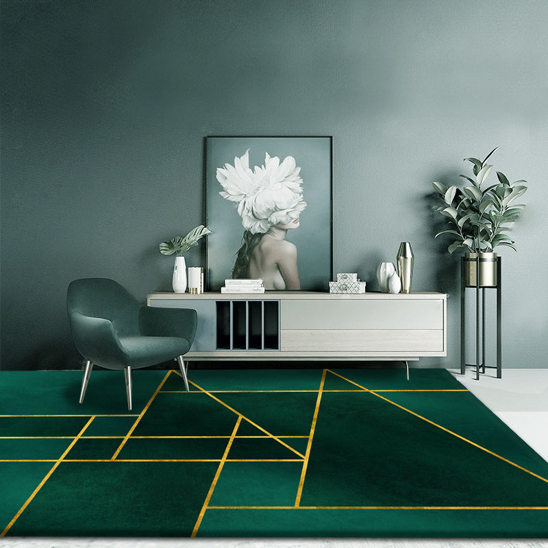 Vivolux | Multicolor geometrisch bedruckter Teppich Baumwollmischung Neuheit Teppich rutschfeste Rückseite haustierfreundlicher Innenbodenbelag für das Wohnzimmer