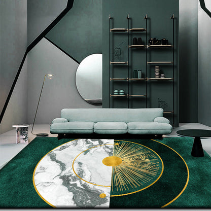 Vivolux | Multicolor geometrisch bedruckter Teppich Baumwollmischung Neuheit Teppich rutschfeste Rückseite haustierfreundlicher Innenbodenbelag für das Wohnzimmer