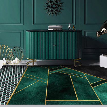 Vivolux | Multicolor moderner Teppich Polypropylen Geo-gedruckter Bereichsteppich mit rutschfester Rückseite fleckenresistenter Indoor-Teppich für das Wohnzimmer