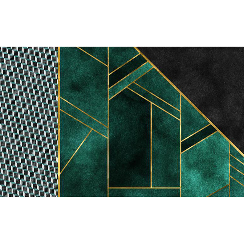 Vivolux | Multicolor moderner Teppich Polypropylen Geo-gedruckter Bereichsteppich mit rutschfester Rückseite fleckenresistenter Indoor-Teppich für das Wohnzimmer