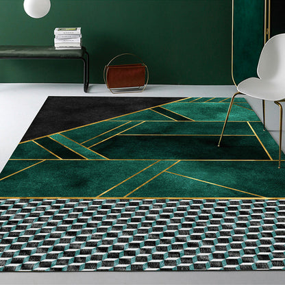 Vivolux | Multicolor moderner Teppich Polypropylen Geo-gedruckter Bereichsteppich mit rutschfester Rückseite fleckenresistenter Indoor-Teppich für das Wohnzimmer