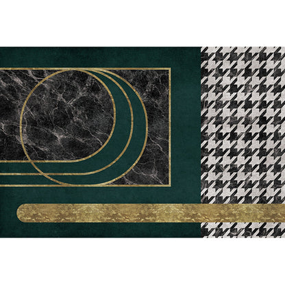 Vivolux | Multicolor moderner Teppich Polypropylen Geo-gedruckter Bereichsteppich mit rutschfester Rückseite fleckenresistenter Indoor-Teppich für das Wohnzimmer