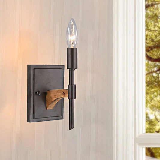 Vivolux | 1 Kopf Kerze/Kegel Wand Sconce Beleuchtung Retro Schwarz Metall Wandmontierte Lampe Ohne Schirm/mit Schirm