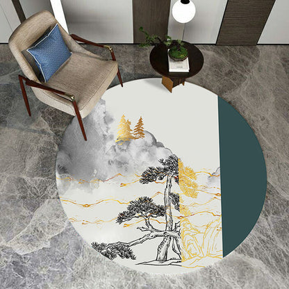 Vivolux | Asiatisch Bedruckter Teppich Mehrfarbige Synthetik-Teppich Rutschfeste Rückseite Haustierfreundlich Pflegeleicht Innenteppich zur Dekoration