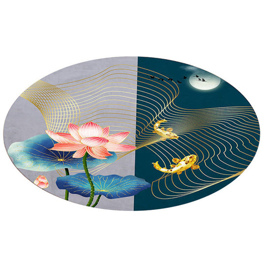 Vivolux | Asiatisch Bedruckter Teppich Mehrfarbige Synthetik-Teppich Rutschfeste Rückseite Haustierfreundlich Pflegeleicht Innenteppich zur Dekoration