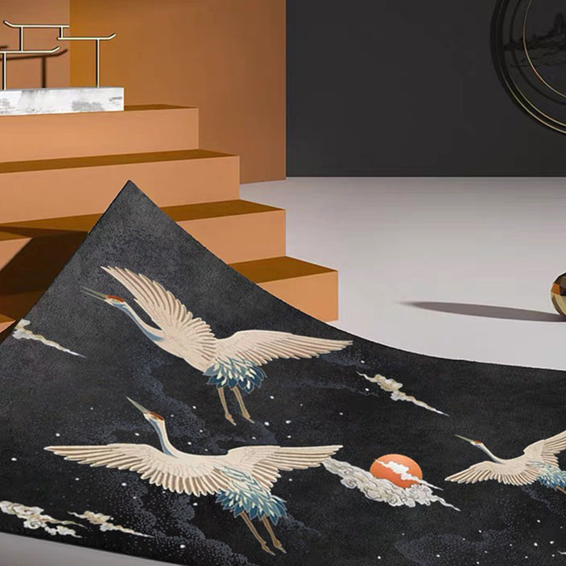 Vivolux | Nordic Crane Geweven Vloerkleed Multi-Kleur Synthetisch Area Tapijt Huisdiervriendelijk Eenvoudige Verzorging Vlekbestendig Kleed voor Kamer