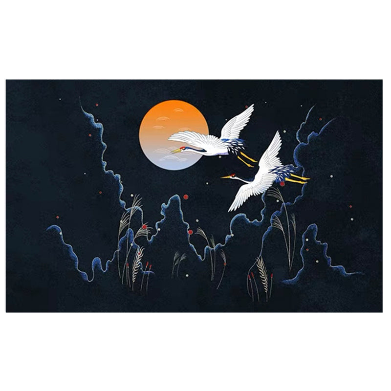 Vivolux | Nordic Crane Geweven Vloerkleed Multi-Kleur Synthetisch Area Tapijt Huisdiervriendelijk Eenvoudige Verzorging Vlekbestendig Kleed voor Kamer