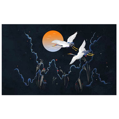 Vivolux | Nordic Crane Geweven Vloerkleed Multi-Kleur Synthetisch Area Tapijt Huisdiervriendelijk Eenvoudige Verzorging Vlekbestendig Kleed voor Kamer