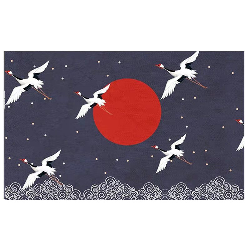 Vivolux | Nordic Crane Geweven Vloerkleed Multi-Kleur Synthetisch Area Tapijt Huisdiervriendelijk Eenvoudige Verzorging Vlekbestendig Kleed voor Kamer