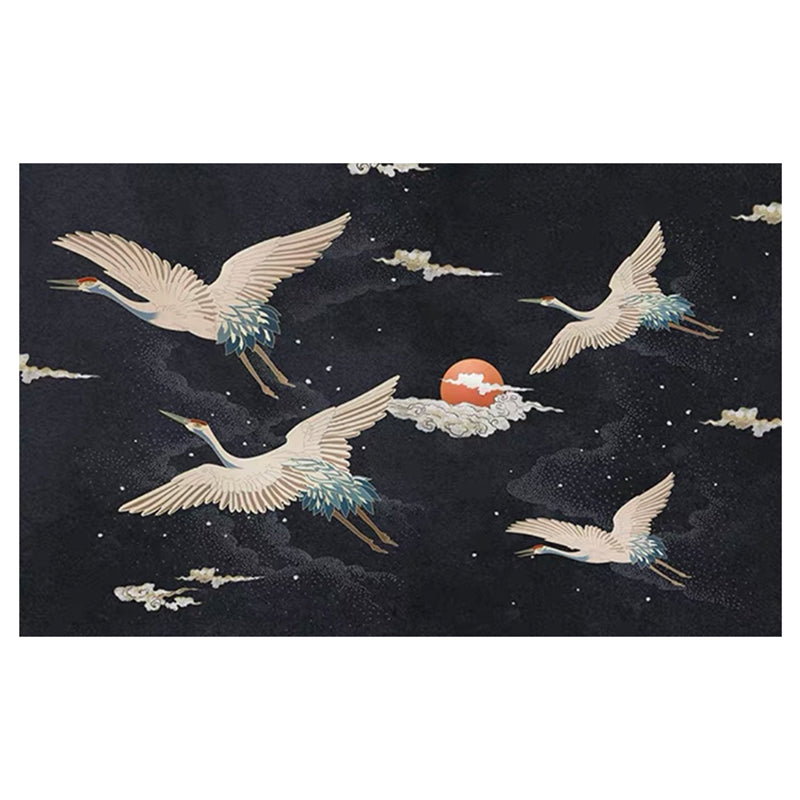 Vivolux | Nordic Crane Geweven Vloerkleed Multi-Kleur Synthetisch Area Tapijt Huisdiervriendelijk Eenvoudige Verzorging Vlekbestendig Kleed voor Kamer
