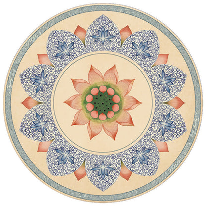 Vivolux | Chinoiserie Floral Gedruckter Teppich Mehrfarbig Polypropylen Innen Teppich Rutschfest Tierfreundlicher Bereichteppich zur Dekoration