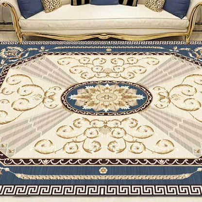 Vivolux | Multicolor Moderner Teppich Polyester Floral Gedruckter Teppich Anti-Rutsch-Rücken Fleckenresistenter Innen Teppich für das Wohnzimmer