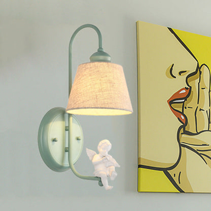 Vivolux | 1 Light Angel Wall Lights Light with Conical Shade Nordic Metal Wall Lamp in Green for Living Room