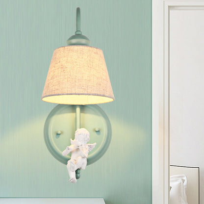 Vivolux | 1 Light Angel Wall Lights Light with Conical Shade Nordic Metal Wall Lamp in Green for Living Room