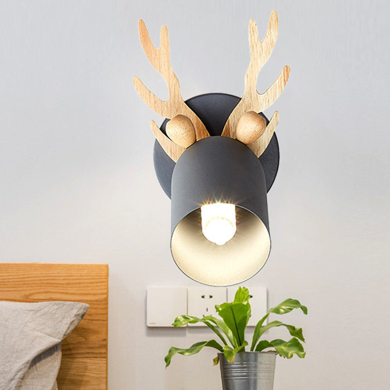 Vivolux | Noordse stijlvolle wandlicht met taps toelopende lampenkap 1 licht metalen wandlamp met takken voor woonkamer