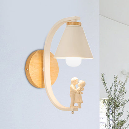 Vivolux | Romantische kegelförmige Wandleuchte mit Koppel Metall 1 Lampe Wandlicht für Studierzimmer