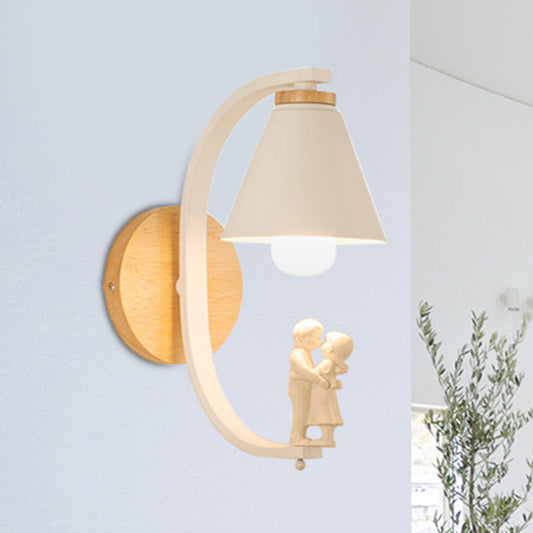 Vivolux | Romantische kegelförmige Wandleuchte mit Koppel Metall 1 Lampe Wandlicht für Studierzimmer