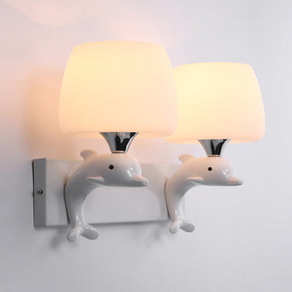 Vivolux | Frosted Glass Urn Wall Lamp Modern Stylish Wall Lighting in White Finish for the Office