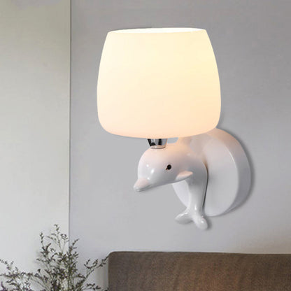 Vivolux | Frosted Glass Urn Wall Lamp Modern Stylish Wall Lighting in White Finish for the Office