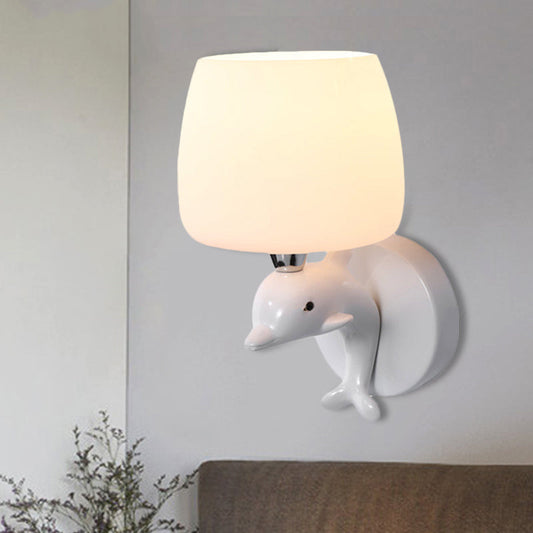 Vivolux | Frosted Glass Urn Wall Lamp Modern Stylish Wall Lighting in White Finish for the Office
