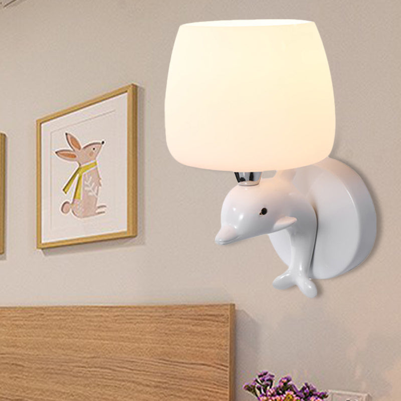 Vivolux | Frosted Glass Urn Wall Lamp Modern Stylish Wall Lighting in White Finish for the Office