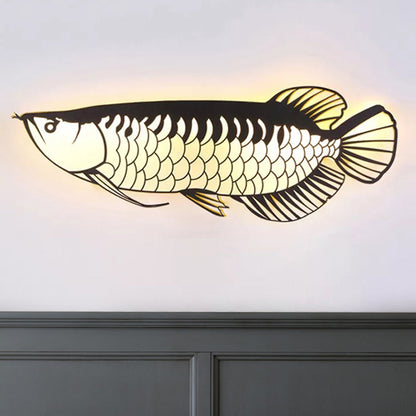 Vivolux | Fischförmige Kindergarten Wandlampe Acryl Kreative LED Wandlampe in Schwarz