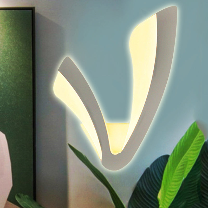 Vivolux | Einfacher Stil hornförmige Wandlampe Acryl Weiß LED Wandleuchte für Wohnzimmer