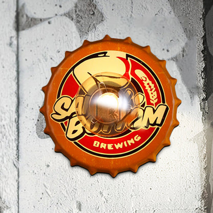 Vivolux | Antike Stil LED Wandleuchte Flaschendeckel Form Metall Wandlicht für Restaurant Bar