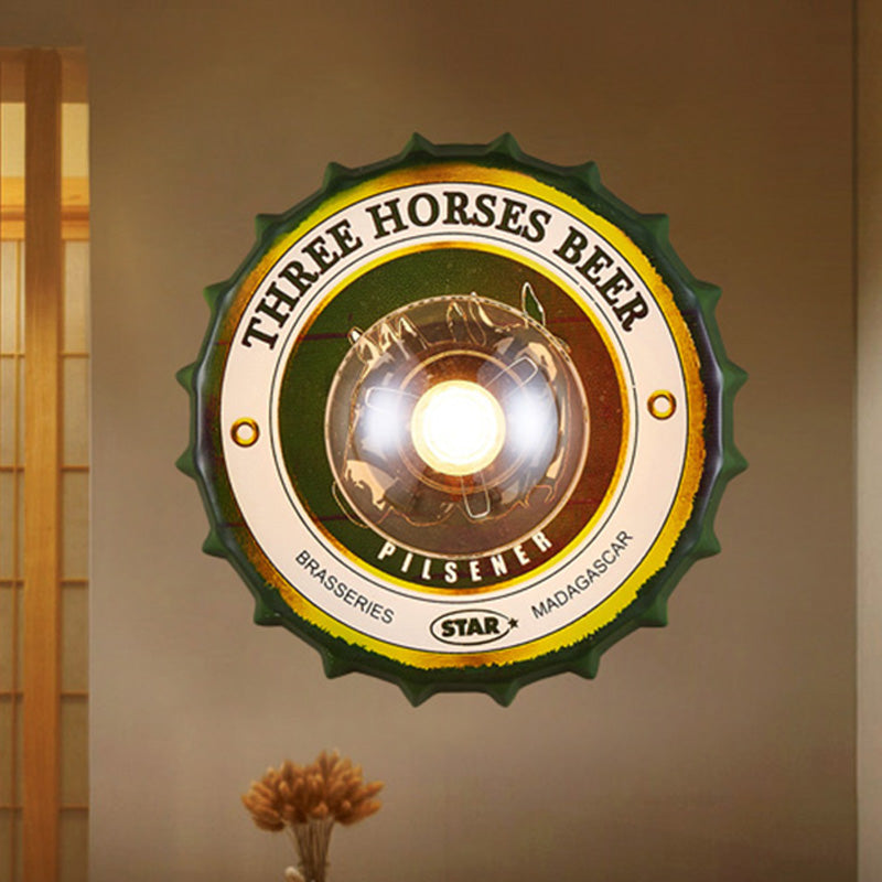 Vivolux | Antike Stil LED Wandleuchte Flaschendeckel Form Metall Wandlicht für Restaurant Bar