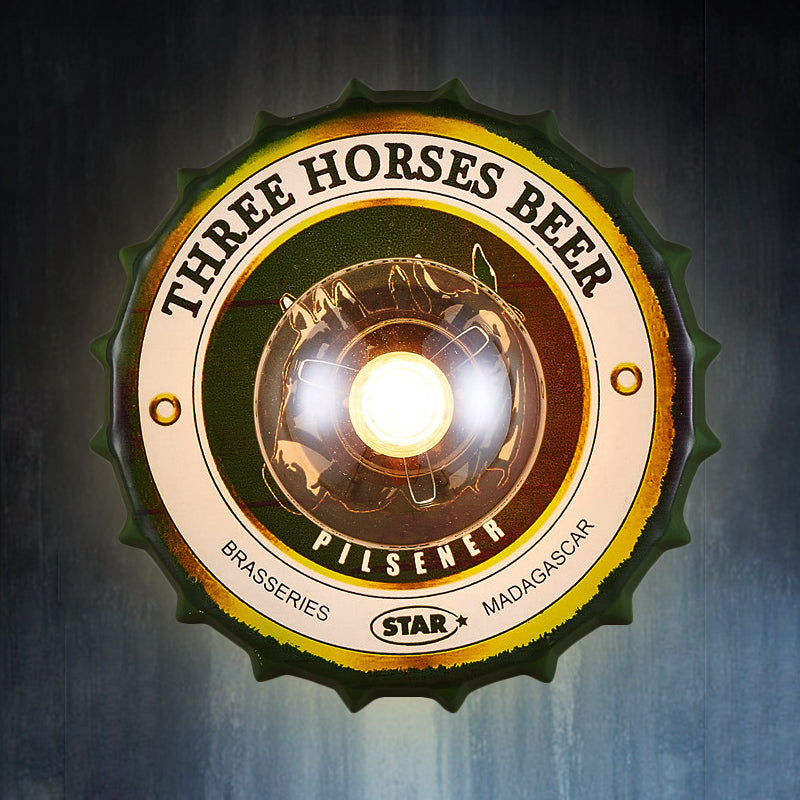 Vivolux | Antike Stil LED Wandleuchte Flaschendeckel Form Metall Wandlicht für Restaurant Bar