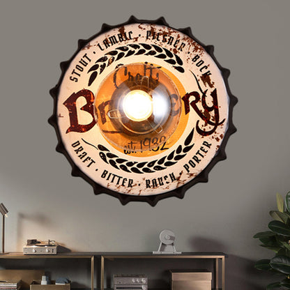 Vivolux | Antike Stil LED Wandleuchte Flaschendeckel Form Metall Wandlicht für Restaurant Bar