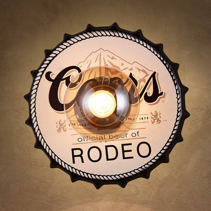 Vivolux | Antike Stil LED Wandleuchte Flaschendeckel Form Metall Wandlicht für Restaurant Bar