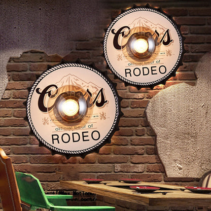 Vivolux | Antike Stil LED Wandleuchte Flaschendeckel Form Metall Wandlicht für Restaurant Bar