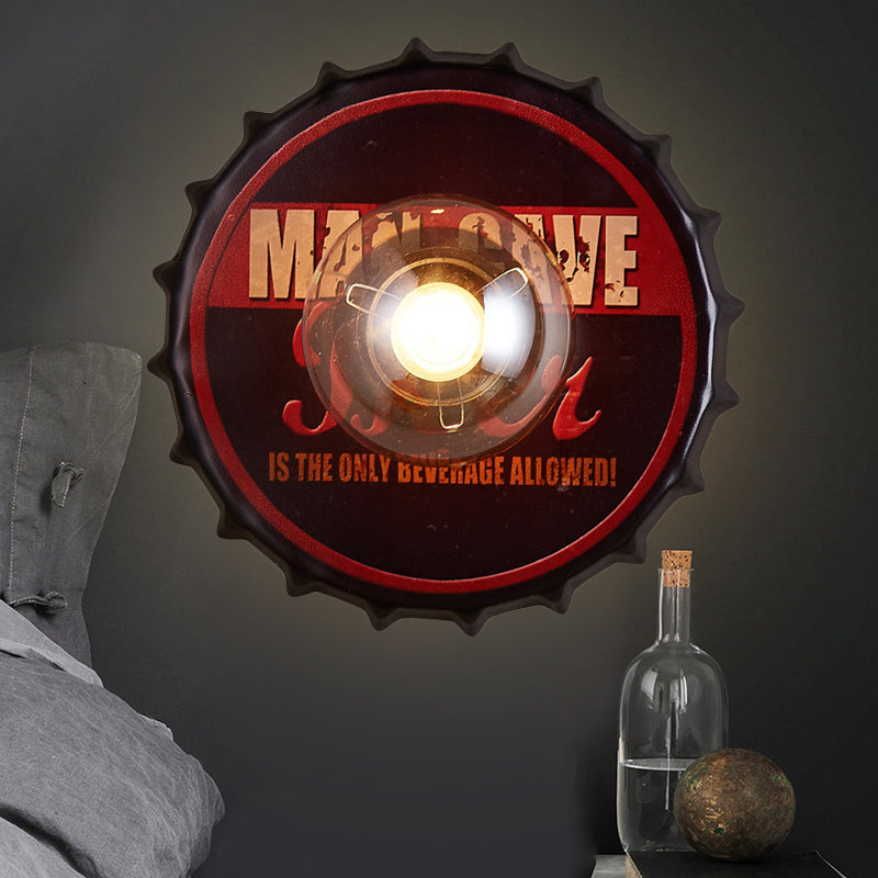Vivolux | Antike Stil LED Wandleuchte Flaschendeckel Form Metall Wandlicht für Restaurant Bar