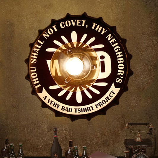 Vivolux | Antike Stil LED Wandleuchte Flaschendeckel Form Metall Wandlicht für Restaurant Bar