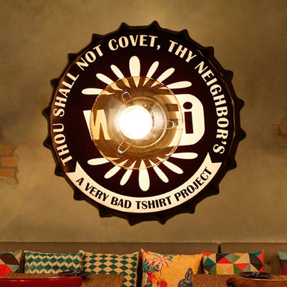 Vivolux | Antike Stil LED Wandleuchte Flaschendeckel Form Metall Wandlicht für Restaurant Bar