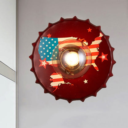 Vivolux | Antike Stil LED Wandleuchte Flaschendeckel Form Metall Wandlicht für Restaurant Bar