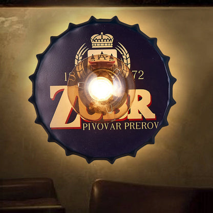 Vivolux | Antike Stil LED Wandleuchte Flaschendeckel Form Metall Wandlicht für Restaurant Bar