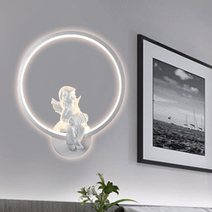 Vivolux | Art Ring Wandleuchte mit kleinem Engel Metallharz Wandlampe für Schlafzimmer Spiegel Badezimmer