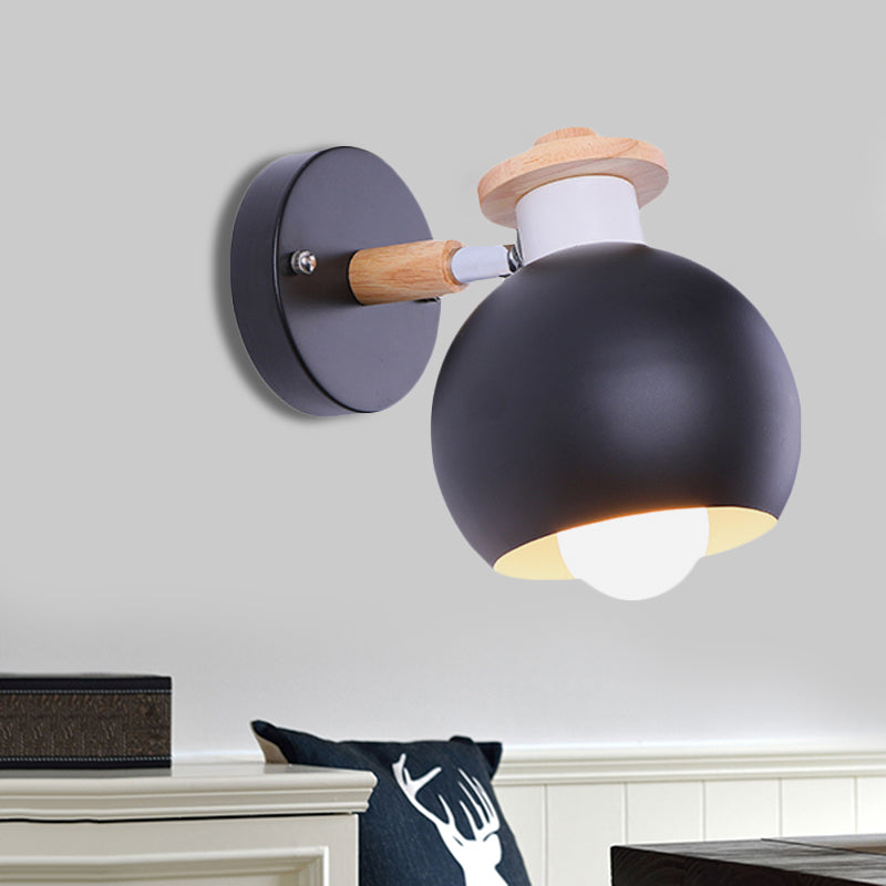 Vivolux | Draaibare Monochrome Orb Wandlamp 1 Peertje Nordic Stijl Metaal Wandverlichting voor Studiekamer
