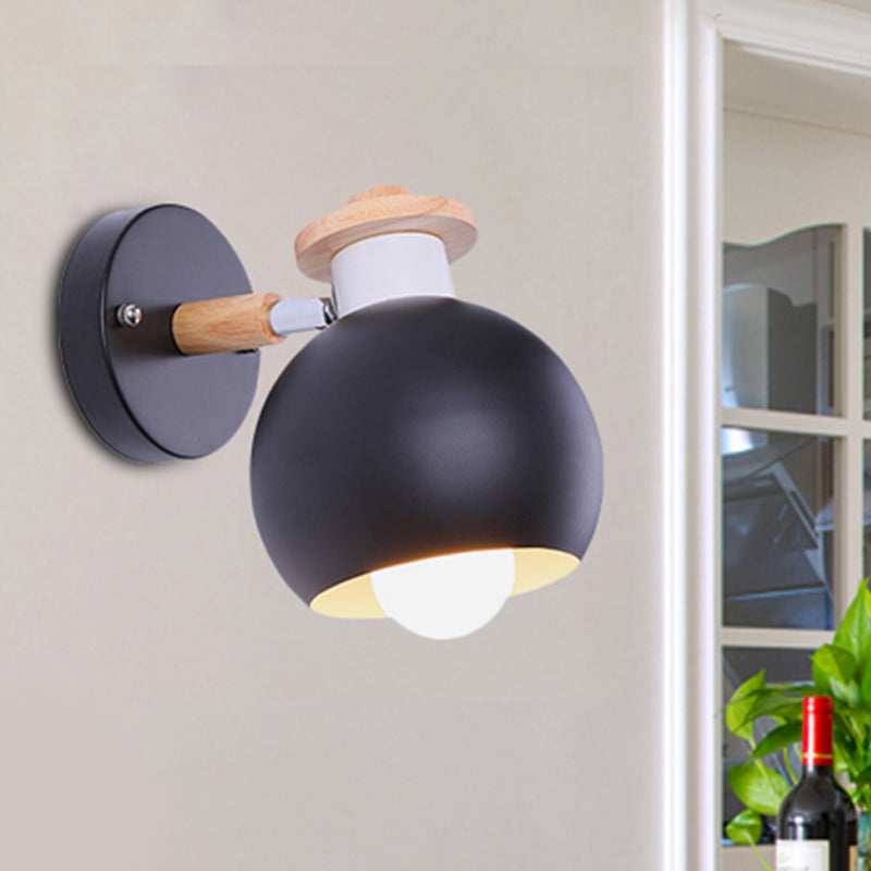 Vivolux | Draaibare Monochrome Orb Wandlamp 1 Peertje Nordic Stijl Metaal Wandverlichting voor Studiekamer