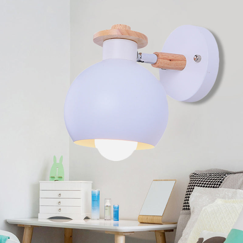 Vivolux | Draaibare Monochrome Orb Wandlamp 1 Peertje Nordic Stijl Metaal Wandverlichting voor Studiekamer