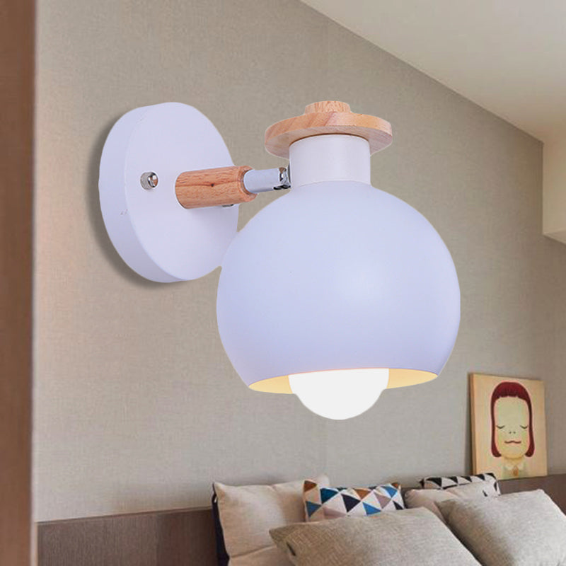 Vivolux | Draaibare Monochrome Orb Wandlamp 1 Peertje Nordic Stijl Metaal Wandverlichting voor Studiekamer