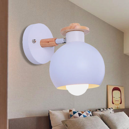 Vivolux | Draaibare Monochrome Orb Wandlamp 1 Peertje Nordic Stijl Metaal Wandverlichting voor Studiekamer