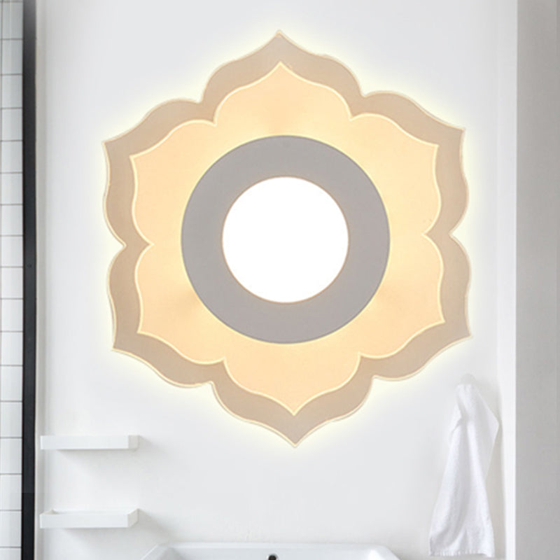 Vivolux | Moderne Weiße LED Wandleuchte Schlanke Blossom Acryl Wandleuchte für Wohnzimmer