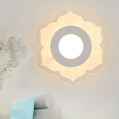 Vivolux | Moderne Weiße LED Wandleuchte Schlanke Blossom Acryl Wandleuchte für Wohnzimmer