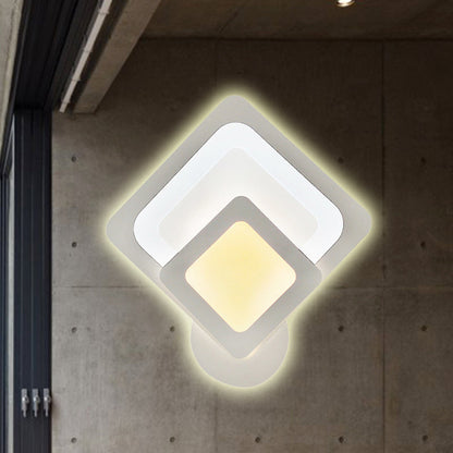 Vivolux | Moderne Weiße LED-Wandleuchte Schmale Panel-Acryl-Wandleuchte für Schlafzimmer Wohnzimmer