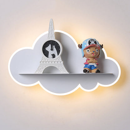 Vivolux | Akryl Cloud Wandlamp met Plank Kinderen LED Wandmonteur in Wit voor Kinder slaapkamer