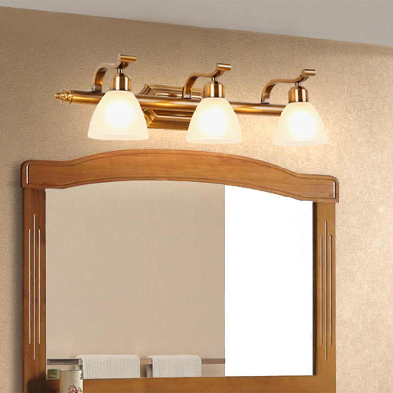 Vivolux | Messing 2/3/4 Lampen Vanity Lampe Traditionalismus Metall Schale Wandmontage Lichtarmatur für Badezimmer
