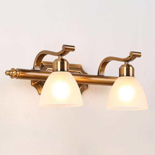 Vivolux | Messing 2/3/4 Lampen Vanity Lampe Traditionalismus Metall Schale Wandmontage Lichtarmatur für Badezimmer